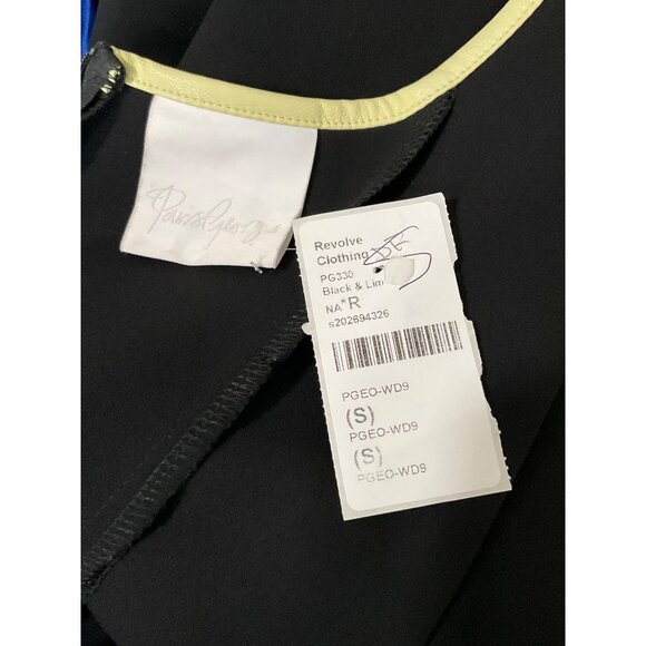 Paris Georgia Womens Dress in Black Leather Lime Small New Midi Cocktail - Picture 7 of 16